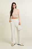 Glitter Knit Twist-Back Long Sleeve